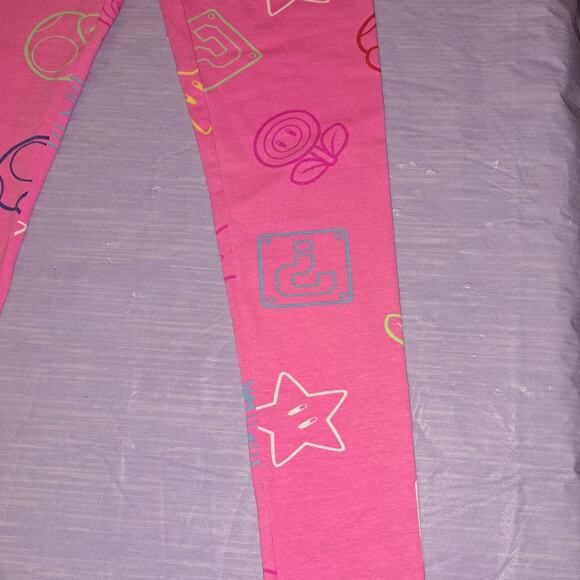 Gaming Character Icon Toss Girls Graphic Leggings Pink Size Large 10/12 - Picture 8 of 8